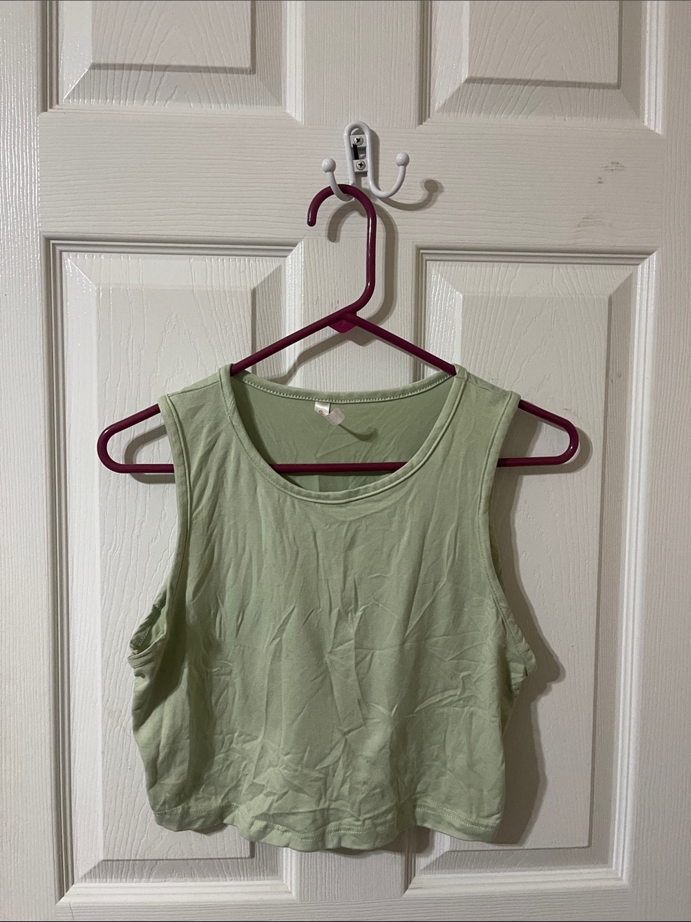 Light Sage Cropped Tank Top - Casual Women’s Crop